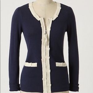 ANTHROPOLOGIE Annika Zip Cardigan Sweater